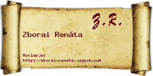 Zborai Renáta névjegykártya